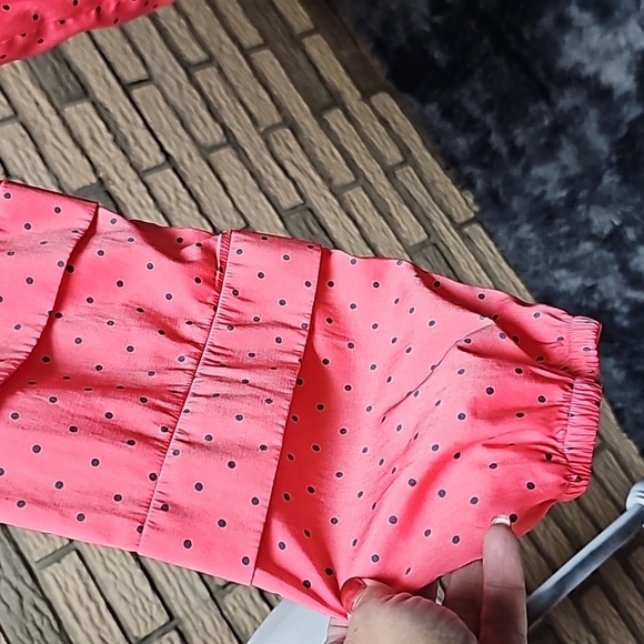 Worthington Ladies Blouse Sz XL Coral Polka dot - Picture 4 of 7